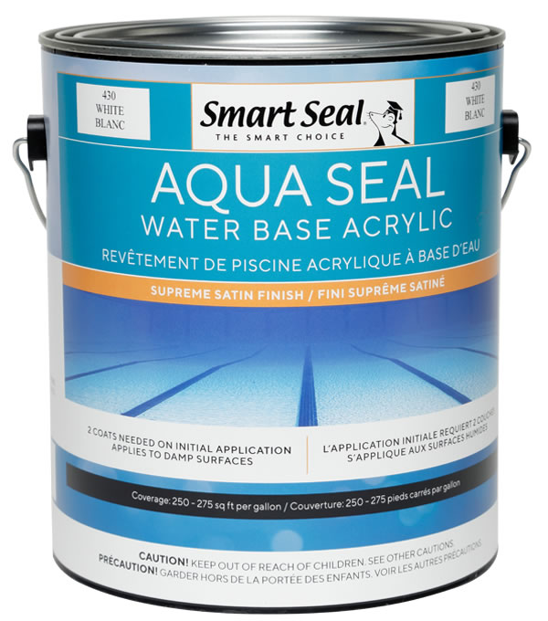 Aqua Seal Acrylic Pool Paint & Enamel Pool Coating: White, Blue